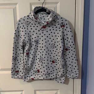 Disney Gray Polka Dot Hoodie with Character Print